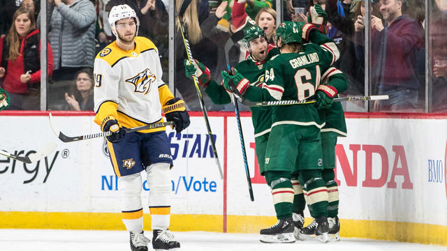 Granlund nets hat trick, Dubnyk stellar in return vs. Predators