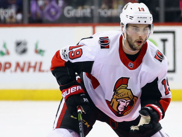 NEW YORK, NY - DECEMBER 01: Derick Brassard #19 of the Ottawa Senators skates against the New York Islanders at the Barclays Center on December 1, 2017 in the Brooklyn borough of New York City. The Senators defeated the Islanders 6-5.