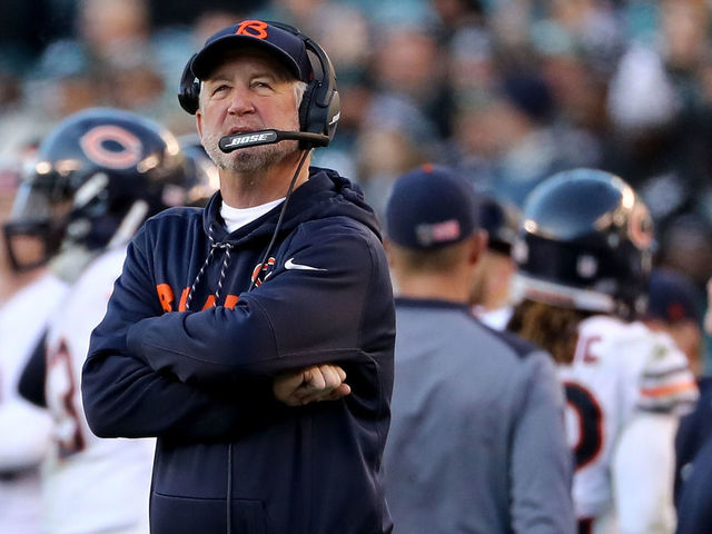 PHILADELPHIA, PA - NOVEMBER 26: Head coach John Fox of the Chicago Bears looks on from the sideline in the fourth quarter against the Philadelphia Eagles on November 26, 2017 at Lincoln Financial Field in Philadelphia, Pennsylvania.