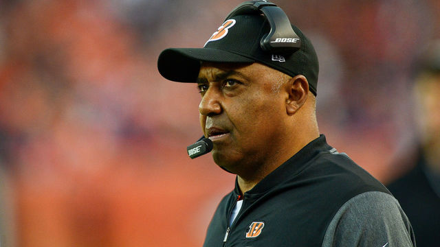 DENVER, CO - NOVEMBER 19: Head coach Marvin Lewis of the Cincinnati Bengals looks on from the sideline during a game against the Denver Broncos at Sports Authority Field at Mile High on November 19, 2017 in Denver, Colorado.