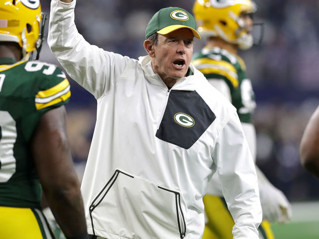 ARLINGTON, TX - JANUARY 15: Green Bay Packers Defensive Coordinator Dom Capers is seen on the field during warmups prior to the NFC Divisional Playoff game against the Dallas Cowboys at AT&T Stadium on January 15, 2017 in Arlington, Texas.