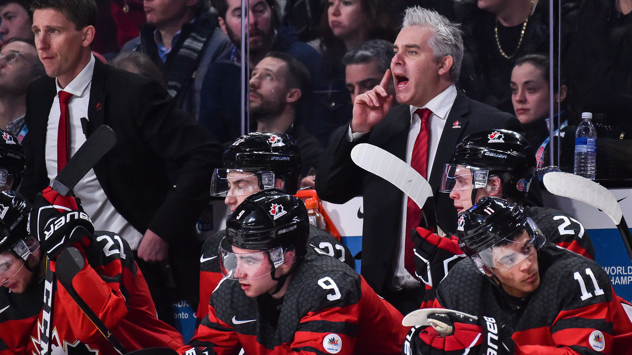 MONTREAL, QC - JANUARY 05: Head coach Dominique Ducharme of Team Canada calls out instructions to his players during the 2017 IIHF World Junior Championship gold medal game against Team United States at the Bell Centre on January 5, 2017 in Montreal, Quebec, Canada. Team United States defeated Team Canada 5-4 in a shootout and win the gold medal round.