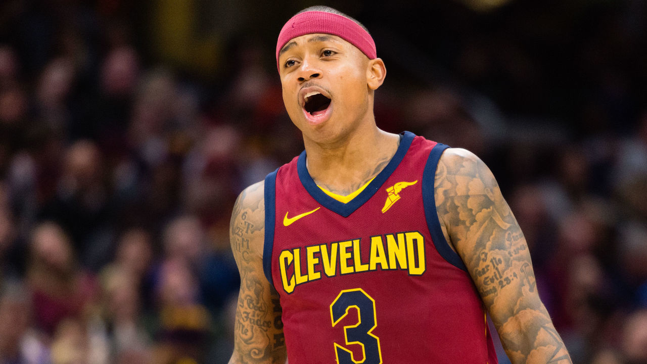 CLEVELAND, OH - JANUARY 2: Isaiah Thomas #3 of the Cleveland Cavaliers yells to a teammate during the second half against the Portland Trail Blazers at Quicken Loans Arena on January 2, 2018 in Cleveland, Ohio. The Cavaliers defeated the Trail Blazers 127-110.