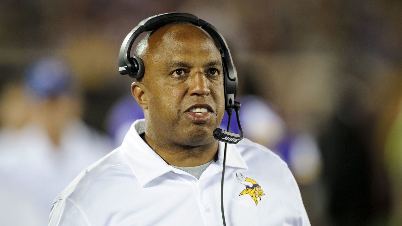 MINNEAPOLIS, MN - AUGUST 8: Defensive Coordinator George Edwards of the Minnesota Vikings looks on during the game against the Oakland Raiders on August 8, 2014 at TCF Bank Stadium in Minneapolis, Minnesota.