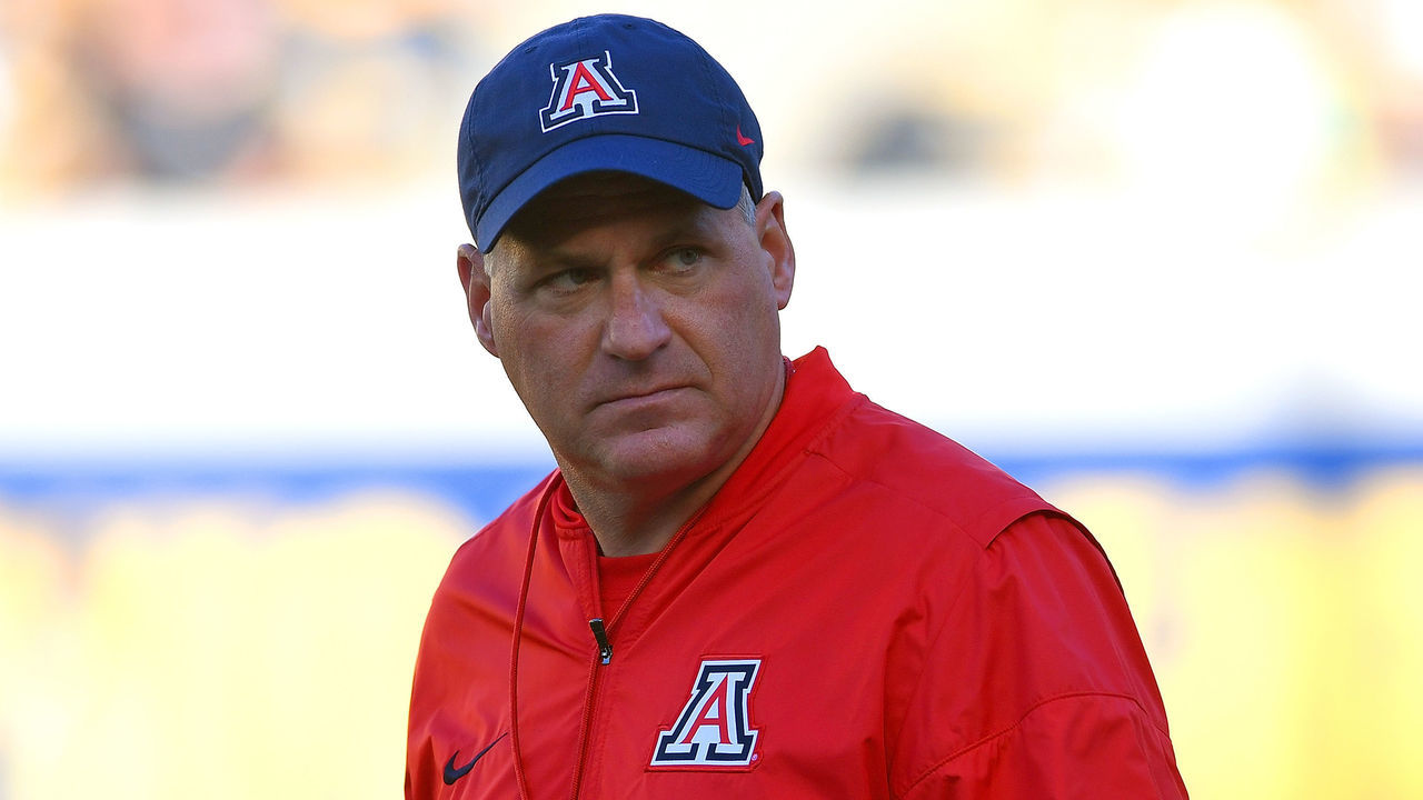BERKELEY, CA - OCTOBER 21: Head coach Rich Rodriguez of the Arizona Wildcats looks on while his team warms up prior to the start of an NCAA football game against the California Golden Bears at California Memorial Stadium on October 21, 2017 in Berkeley, California.