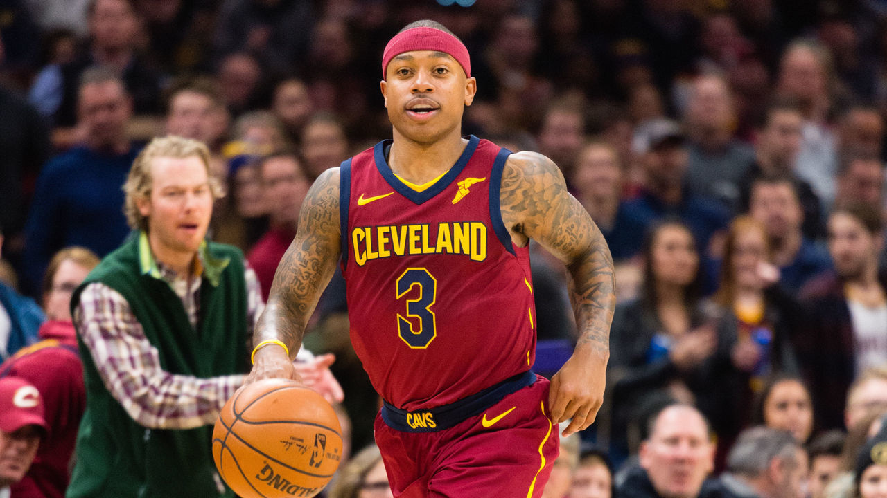 CLEVELAND, OH - JANUARY 2: Isaiah Thomas #3 of the Cleveland Cavaliers drives down court during the first half against the Portland Trail Blazers at Quicken Loans Arena on January 2, 2018 in Cleveland, Ohio.