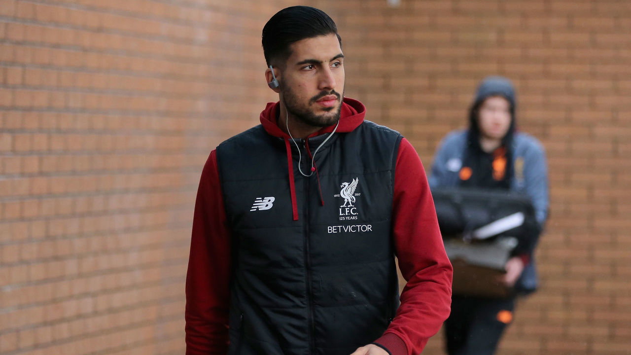 BURNLEY, ENGLAND - JANUARY 01: Emre Can of Liverpool arrives at the stadium prior to the Premier League match between Burnley and Liverpool at Turf Moor on January 1, 2018 in Burnley, England.