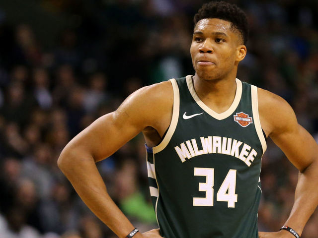 BOSTON, MA - DECEMBER 4: Giannis Antetokounmpo #34 of the Milwaukee Bucks looks on during the second half against the Boston Celtics at TD Garden on December 4, 2017 in Boston, Massachusetts. The Celtics defeat the Bucks 111-100.
