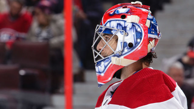 OTTAWA, ON - OCTOBER 30: Al Montoya #35 of the Montreal Canadiens looks on against the Ottawa Senators at Canadian Tire Centre on October 30, 2017 in Ottawa, Ontario, Canada.