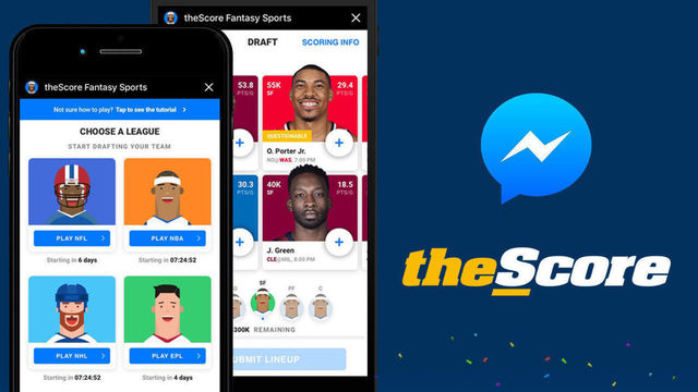 Love fantasy sports? Check out theScore’s new free game on Facebook Messenger!