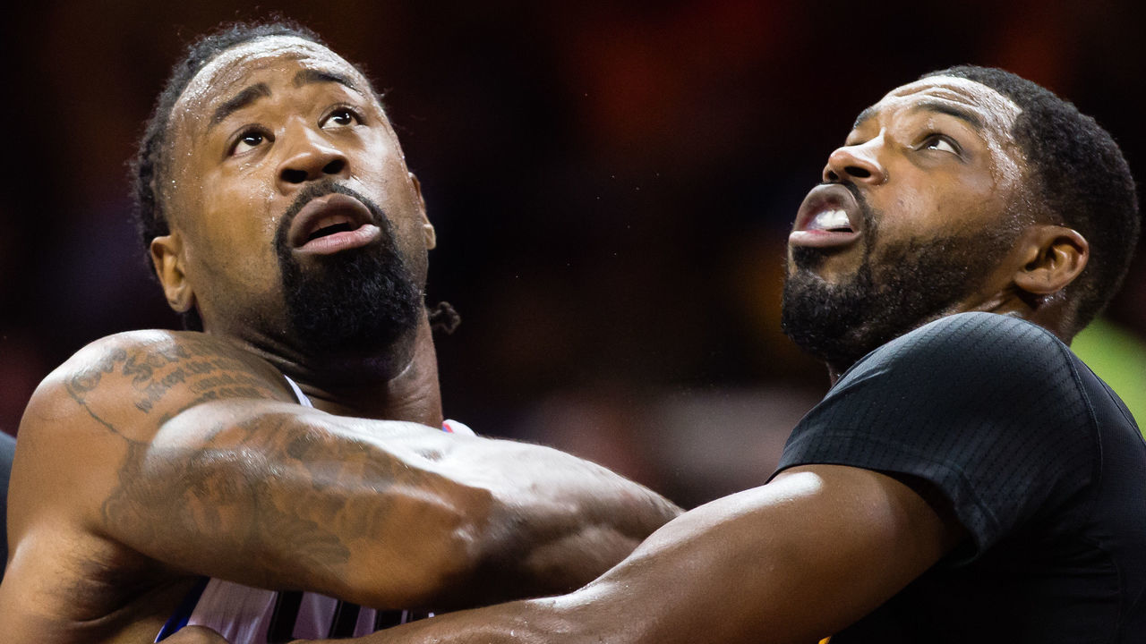 CLEVELAND, OH - DECEMBER 01: LeBron James #23 of the Cleveland Cavaliers DeAndre Jordan #6 of the LA Clippers and Tristan Thompson #13 of the Cleveland Cavaliers fight for a rebound at Quicken Loans Arena on December 1, 2016 in Cleveland, Ohio. NOTE TO USER: User expressly acknowledges and agrees that, by downloading and/or using this photograph, user is consenting to the terms and conditions of the Getty Images License Agreement. Mandatory copyright notice.