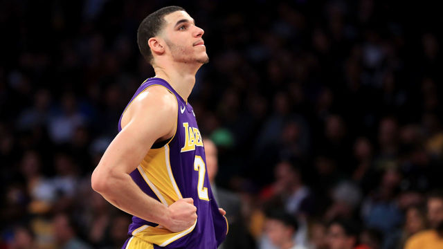LOS ANGELES, CA - DECEMBER 23: Lonzo Ball #2 of the Los Angeles Lakers reacts during the second half of a game against the Portland Trail Blazers at Staples Center on December 23, 2017 in Los Angeles, California. The Portland Trail Blazers defeated the Los Angeles Lakers 95-92.