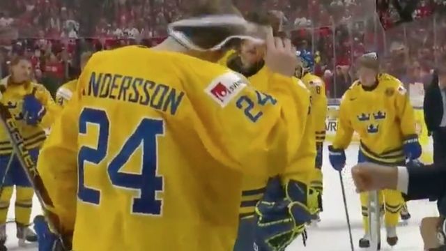 Watch: Sweden's Lias Andersson chucks silver medal into crowd