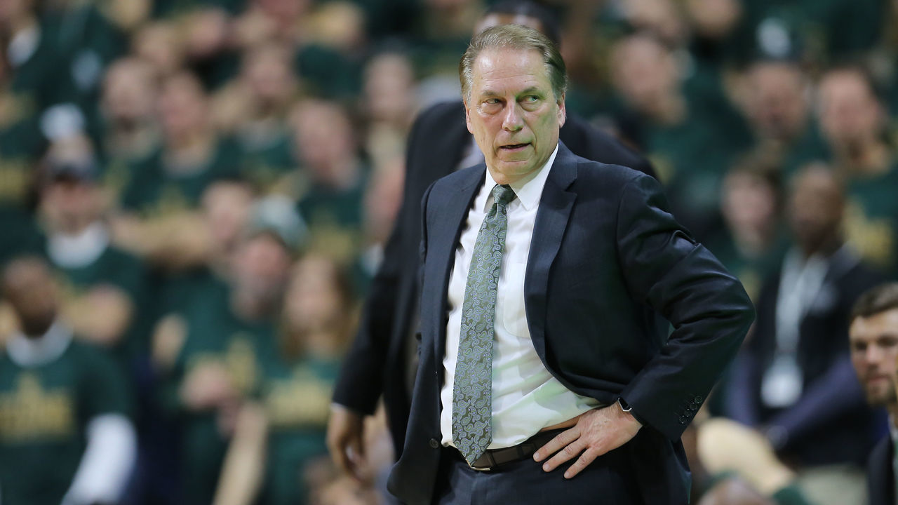 EAST LANSING, MI - JANUARY 4: Head coach Tom Izzo of the Michigan State Spartans looks on during the game against the Maryland Terrapins at Breslin Center on January 4, 2018 in East Lansing, Michigan.