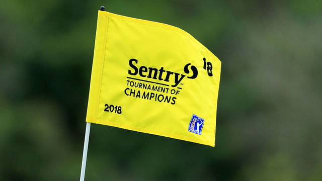 LAHAINA, HI - JANUARY 02: A flag as seen during a practice round prior to the Sentry Tournament of Champions at the Plantation Course at Kapalua Golf Club on January 2, 2018 in Lahaina, Hawaii.