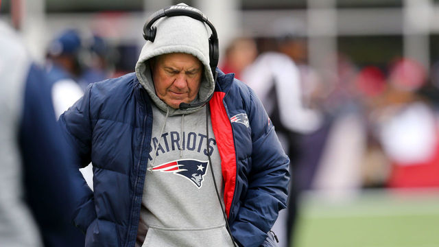 FOXBORO, MA - DECEMBER 24: Head coach Bill Belichick of the New England Patriots looks on during the first half against the Buffalo Bills at Gillette Stadium on December 24, 2017 in Foxboro, Massachusetts.