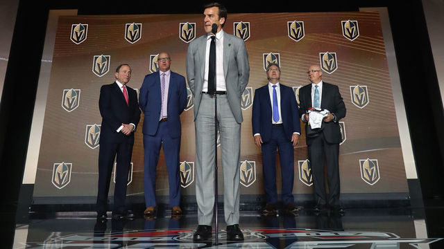 CHICAGO, IL - JUNE 23: George McPhee of the Las Vegas Golden Knights attends the 2017 NHL Draft at the United Center on June 23, 2017 in Chicago, Illinois.