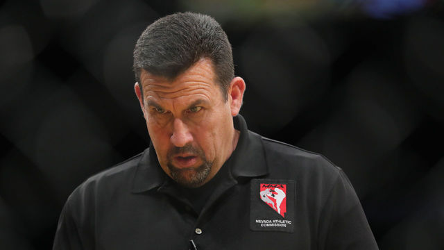 LAS VEGAS, NV - JULY 9: Referee Big John McCarthy looks on during the UFC 200 event at T-Mobile Arena on July 9, 2016 in Las Vegas, Nevada.