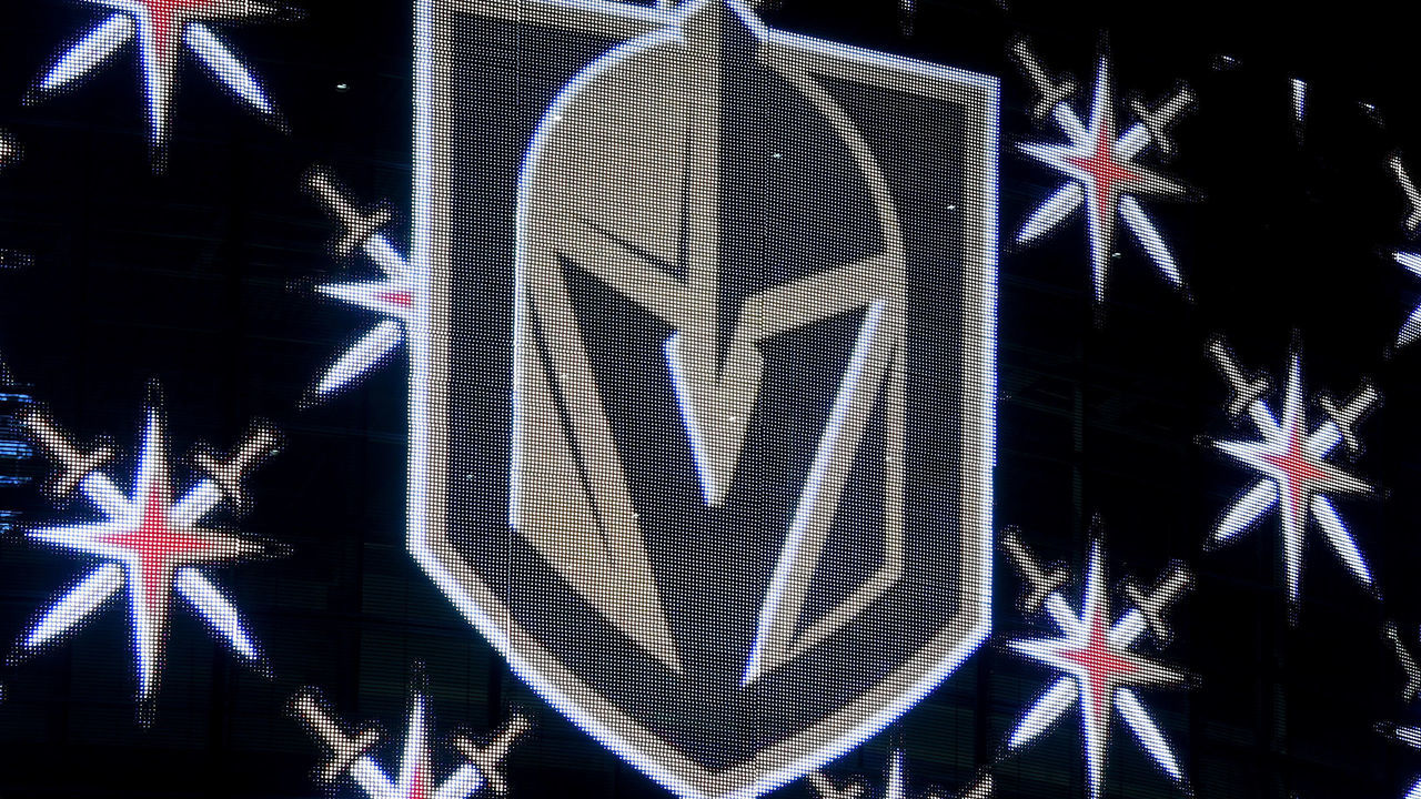 LAS VEGAS, NV - NOVEMBER 22: The team logo for the Vegas Golden Knights is displayed on T-Mobile Arena's video mesh wall after being announced as the name for the Las Vegas NHL franchise at T-Mobile Arena on November 22, 2016 in Las Vegas, Nevada. The team will begin play in the 2017-18 season.