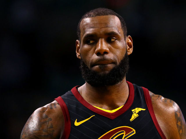 BOSTON, MA - JANUARY 3: LeBron James #23 of the Cleveland Cavaliers looks on during the first quarter against the Boston Celtics at TD Garden on January 3, 2018 in Boston, Massachusetts.