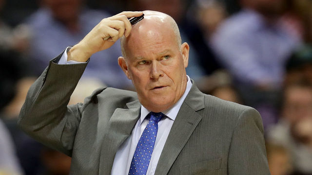 CHARLOTTE, NC - NOVEMBER 01: Head coach Steve Clifford of the Charlotte Hornets watches on against the Milwaukee Bucks during their game at Spectrum Center on November 1, 2017 in Charlotte, North Carolina.