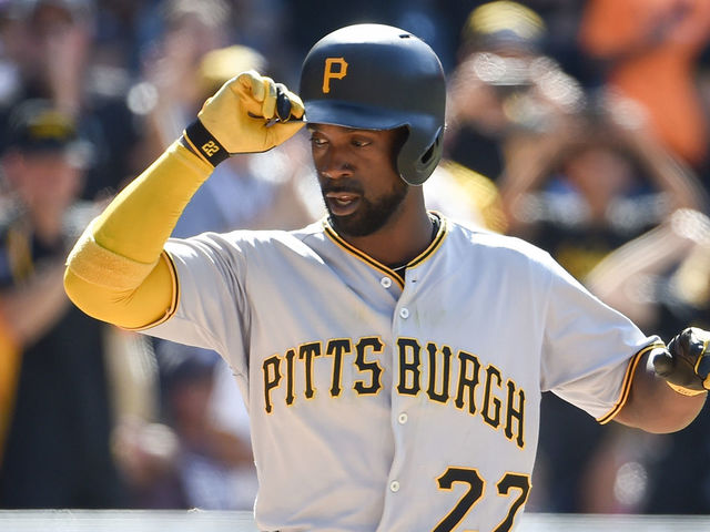 SAN DIEGO, CA - JULY 30: Andrew McCutchen #22 of the Pittsburgh Pirates rounds the bases after hitting a solo home run during the ninth inning of a baseball game against the San Diego Padres at PETCO Park on July 30, 2017 in San Diego, California.