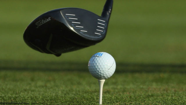 ABU DHABI, UNITED ARAB EMIRATES - JANUARY 20: The golf ball and driver of Rafa Cabrera Bello of Spain is seen on the 14th tee during the second round of the Abu Dhabi HSBC Championship at Abu Dhabi Golf Club on January 19, 2017 in Abu Dhabi, United Arab Emirates.