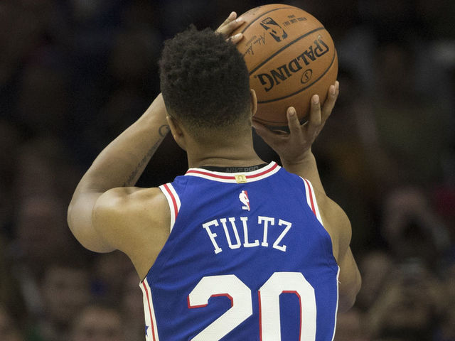PHILADELPHIA, PA - OCTOBER 20: Markelle Fultz #20 of the Philadelphia 76ers shoots a foul shot against the Boston Celtics at the Wells Fargo Center on October 20, 2017 in Philadelphia, Pennsylvania.