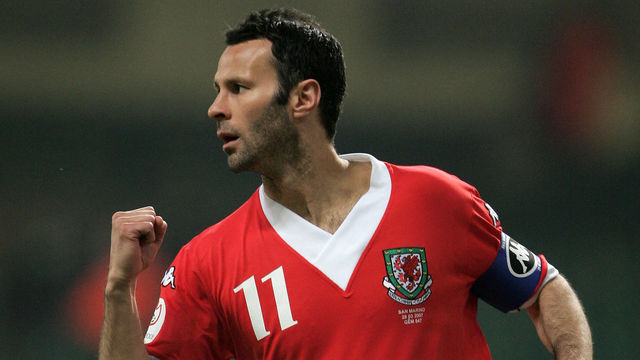 CARDIFF, UNITED KINGDOM - MARCH 28: Ryan Giggs of Wales opens the scoring during the UEFA Euro 2008 qualifying match between Wales and San Marino at the Millennium Stadium on March 28, 2007 in Cardiff, Wales.
