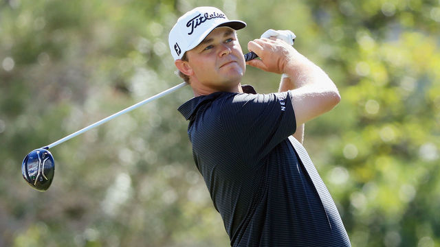 HONOLULU, HI - JANUARY 14: Patton Kizzire of the United States plays his shot from the first tee during the final round of the Sony Open In Hawaii at Waialae Country Club on January 14, 2018 in Honolulu, Hawaii.