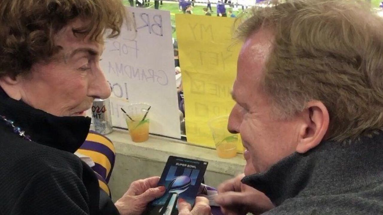 Vikings' fan, 99, gets two Super Bowl tickets from Roger Goodell