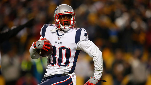 PITTSBURGH, PA - DECEMBER 17: Duron Harmon #30 of the New England Patriots reacts after intercepting a pass from Ben Roethlisberger #7 of the Pittsburgh Steelers in the fourth quarter during the game at Heinz Field on December 17, 2017 in Pittsburgh, Pennsylvania.
