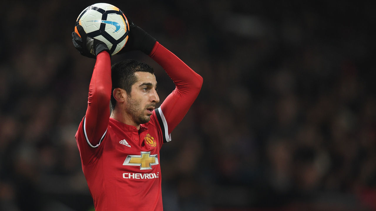 MANCHESTER, ENGLAND - JANUARY 05: Henrikh Mkhitaryan of Manchester United in action during the FA Cup 3rd round match between Manchester United and derby County at Old Trafford on January 5, 2018 in Manchester, England.
