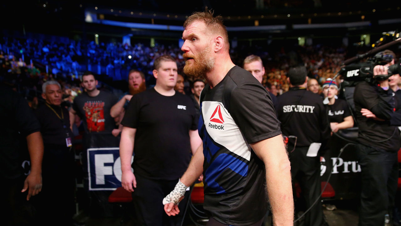 NEWARK, NJ - JANUARY 30: Josh Barnett of the United States leaves the Octagon after losing by submission to Ben Rothwell of the United States (not pictured) in the second round of their heavyweight bout during the UFC Fight Night event at the Prudential Center on January 30, 2016 in Newark, New Jersey.