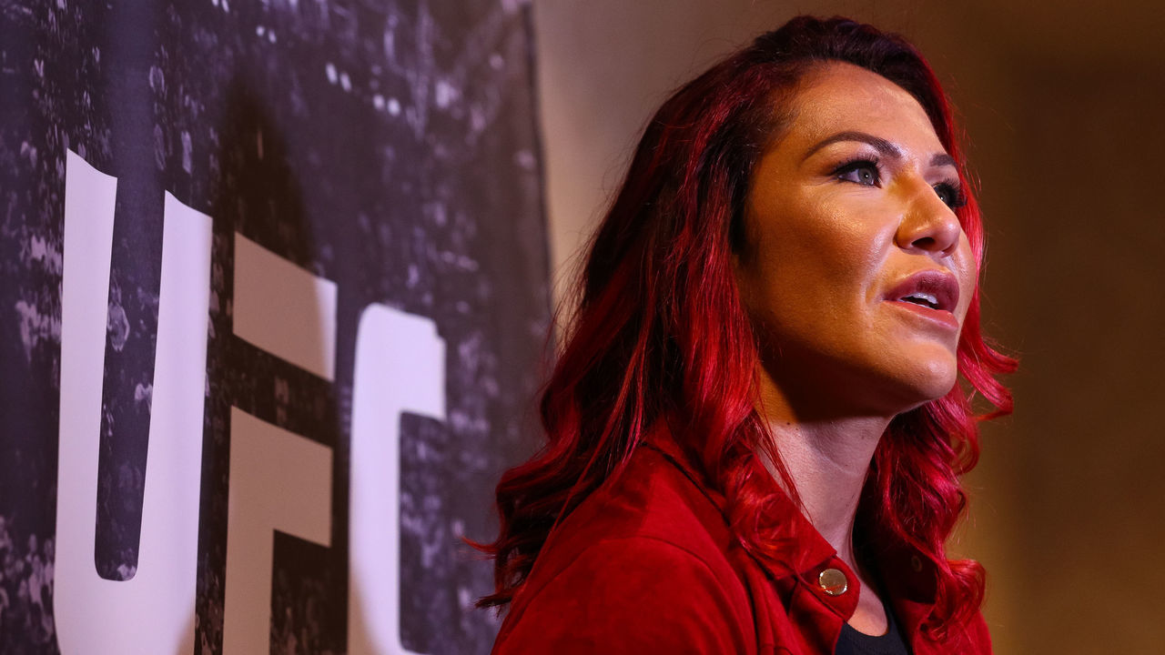 RIO DE JANEIRO, BRAZIL - AUGUST 15: UFC Featherweight Champion Cris Cyborg attends a press conference at the Hilton Hotel in Copacabana on August 15, 2017 in Rio de Janeiro, Brazil.
