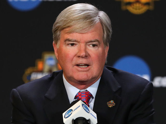 GLENDALE, AZ - MARCH 30: NCAA President Mark Emmert speaks with the media during a press conference for the 2017 NCAA Men's Basketball Final Four at University of Phoenix Stadium on March 30, 2017 in Glendale, Arizona.