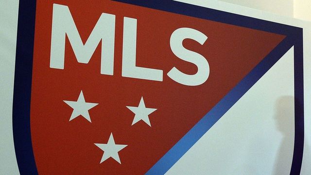 The new Major League Soccer (MLS) logo is pictured during an unveiling event in New York on September 18, 2014. MLS unveiled the new logo ahead of its 20th season. AFP PHOTO/Jewel Samad