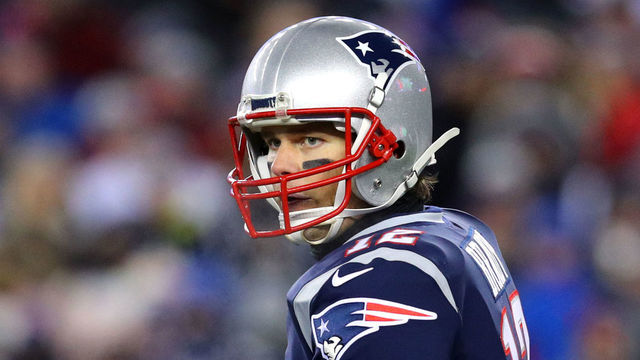 FOXBOROUGH, MA - JANUARY 13: Tom Brady #12 of the New England Patriots looks on during the AFC Divisional Playoff game against the Tennessee Titans at Gillette Stadium on January 13, 2018 in Foxborough, Massachusetts.