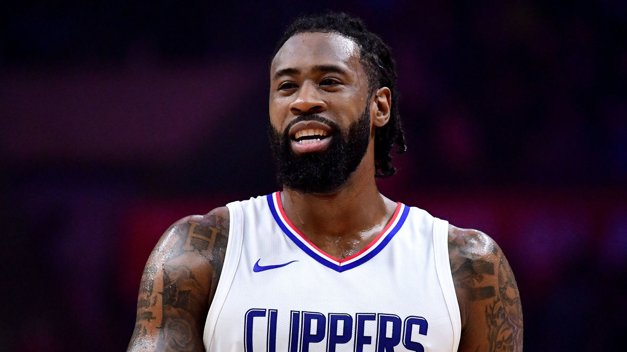 LOS ANGELES, CA - DECEMBER 20: DeAndre Jordan #6 of the LA Clippers laughs during 108-95 wi over the Phoenix Suns at Staples Center on December 20, 2017 in Los Angeles, California.