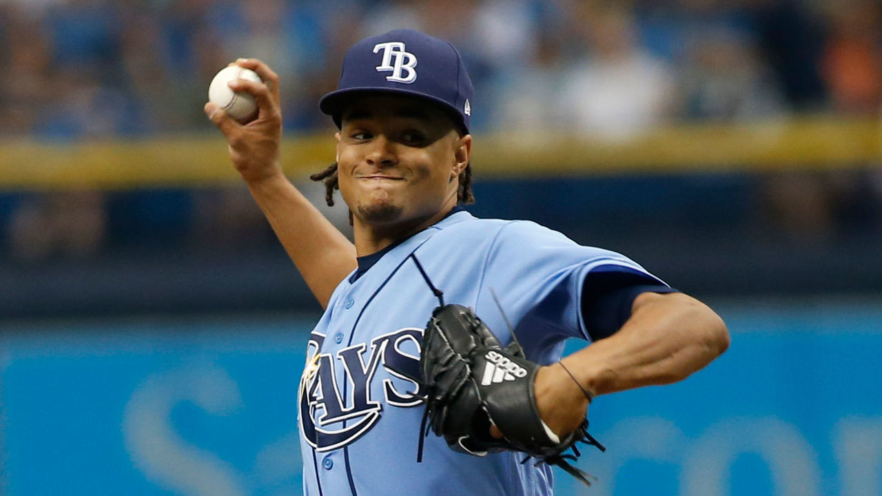 ST. PETERSBURG, FL - APRIL 2: Chris Archer #22 of the Tampa Bay Rays pitches during the second inning of a game against the Tampa Bay Rays on April 2, 2017 at Tropicana Field in St. Petersburg, Florida.