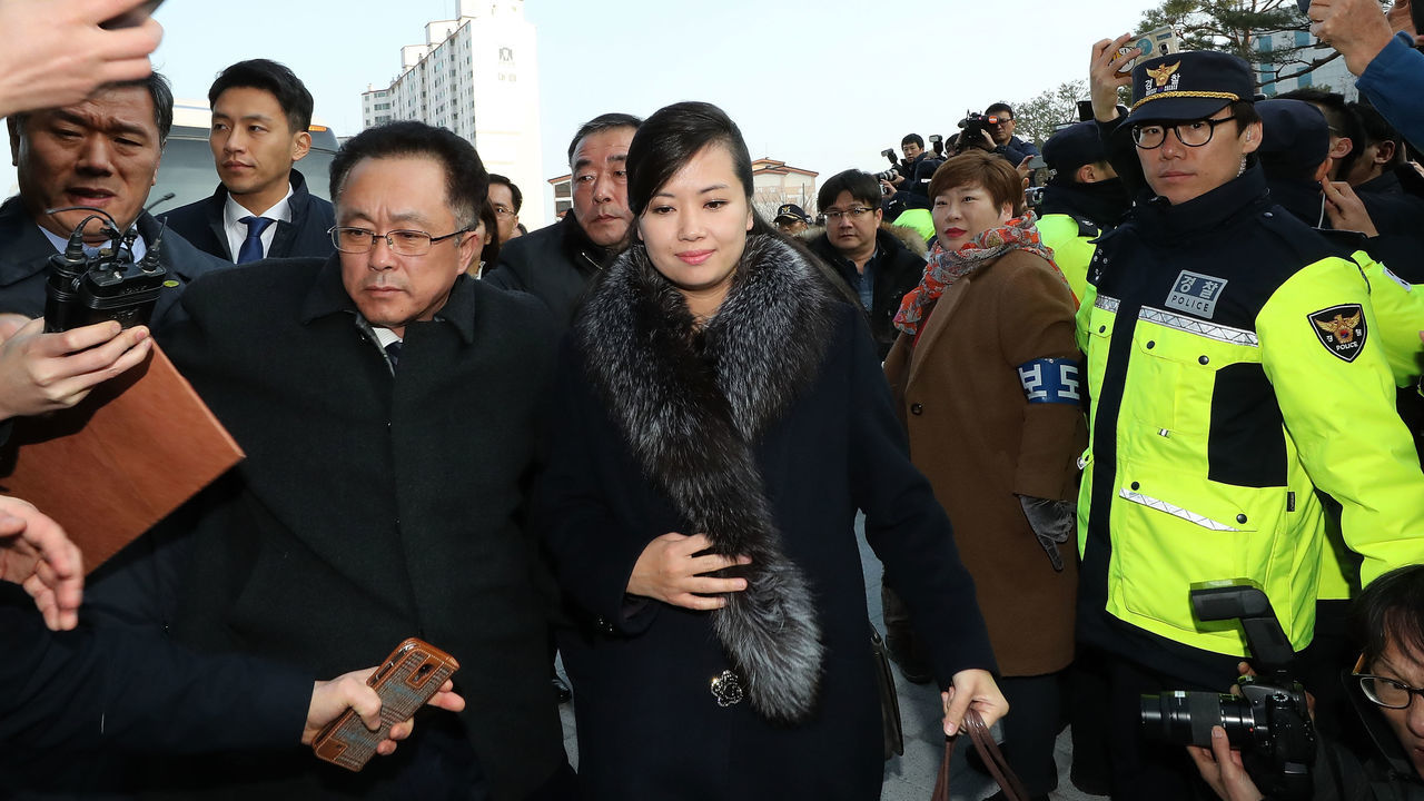 GANGNEUNG, SOUTH KOREA - JANUARY 21: (SOUTH KOREA OUT) Hyon Song-wol, head of the North Korea's Samjiyon Orchestra, arrive at the Gangneung Art Center to check the venues for its proposed art performances at Pyeongchang 2018 Winter Olympics on January 21, 2018 in Gangneung, South Korea.