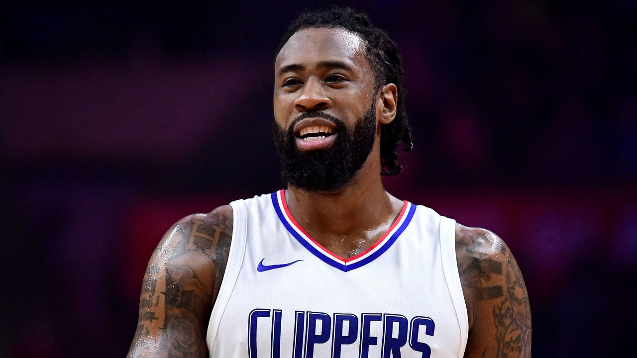 LOS ANGELES, CA - DECEMBER 20: DeAndre Jordan #6 of the LA Clippers laughs during 108-95 wi over the Phoenix Suns at Staples Center on December 20, 2017 in Los Angeles, California.