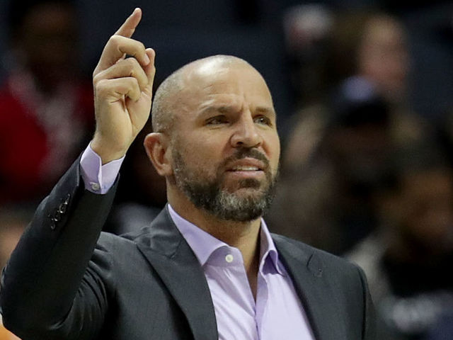 CHARLOTTE, NC - NOVEMBER 01: Head coach Jason Kidd of the Milwaukee Bucks watches on against the Charlotte Hornets during their game at Spectrum Center on November 1, 2017 in Charlotte, North Carolina.