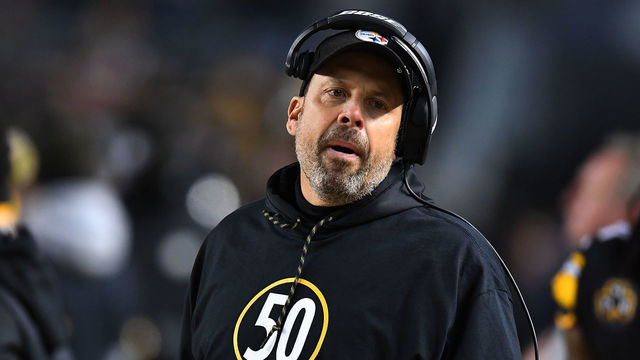 PITTSBURGH, PA - DECEMBER 10: Pittsburgh Steelers offensive coordinator Todd Haley wears a shirt honoring Ryan Shazier #50 who was injured in a game last week in the first quarter during the game against the Baltimore Ravens at Heinz Field on December 10, 2017 in Pittsburgh, Pennsylvania.