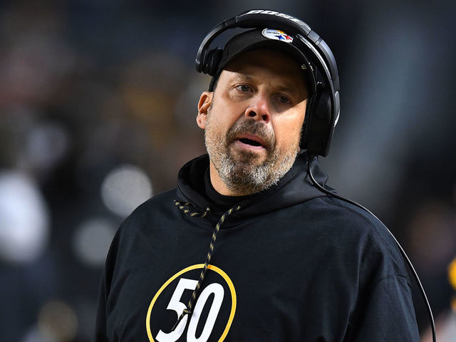 PITTSBURGH, PA - DECEMBER 10: Pittsburgh Steelers offensive coordinator Todd Haley wears a shirt honoring Ryan Shazier #50 who was injured in a game last week in the first quarter during the game against the Baltimore Ravens at Heinz Field on December 10, 2017 in Pittsburgh, Pennsylvania.