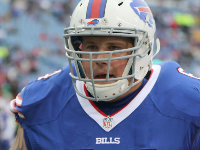 ORCHARD PARK, NY - DECEMBER 24: Richie Incognito #64 of the Buffalo Bills warms up before the game against the Miami Dolphins at New Era Stadium on December 24, 2016 in Orchard Park, New York.