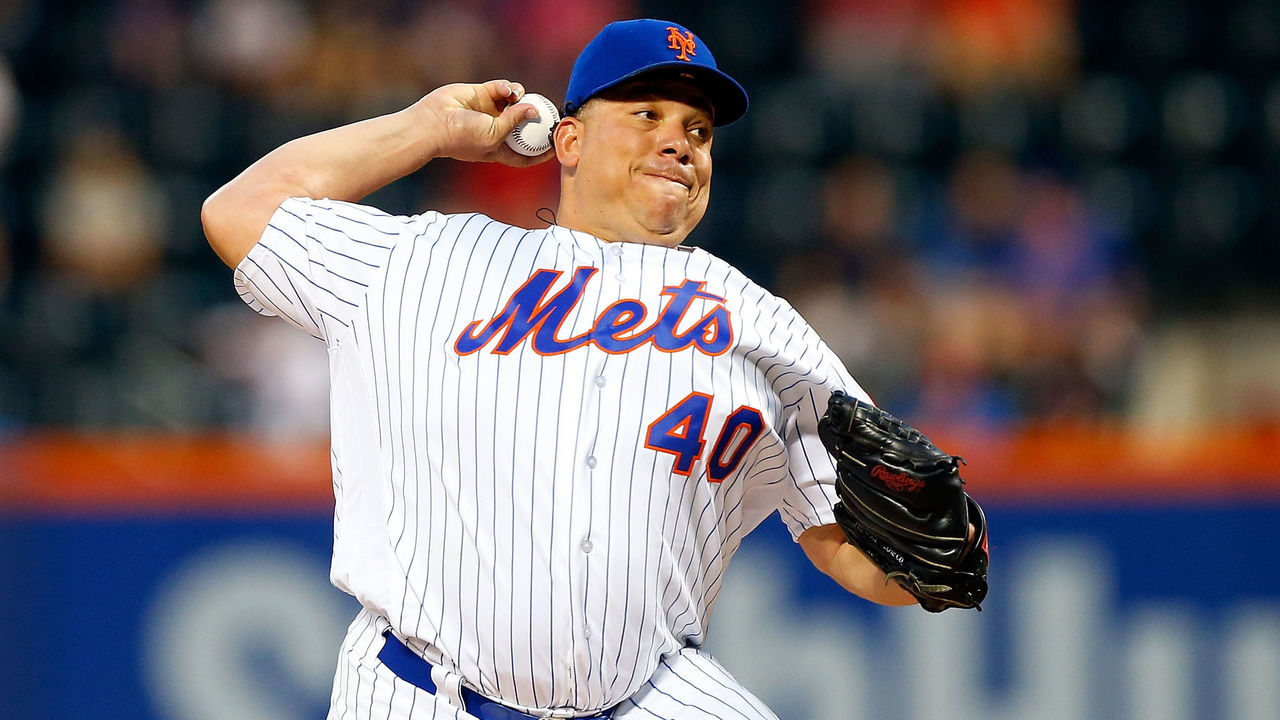 NEW YORK, NY - AUGUST 31: Bartolo Colon #40 of the New York Mets pitches in the first inning against the Miami Marlins at Citi Field on August 31, 2016 in the Flushing neighborhood of the Queens borough of New York City.