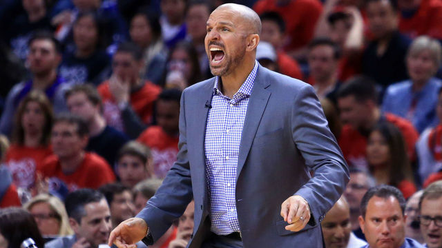 TORONTO, ON - APRIL 15: Head Coach Jason Kidd of the Milwaukee Bucks reacts in the second half of Game One of the Eastern Conference Quarterfinals against the Toronto Raptors during the 2017 NBA Playoffs at Air Canada Centre on April 15, 2017 in Toronto, Canada.