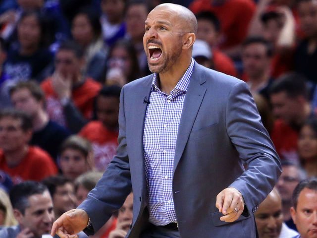 TORONTO, ON - APRIL 15: Head Coach Jason Kidd of the Milwaukee Bucks reacts in the second half of Game One of the Eastern Conference Quarterfinals against the Toronto Raptors during the 2017 NBA Playoffs at Air Canada Centre on April 15, 2017 in Toronto, Canada.