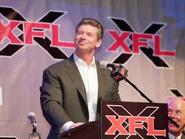 12 Jul 2000: Vince McMahon talks during the XFL Press Conference at the House of Blues in Los Angeles, California.Mandatory Credit: Tom Hauck /Allsport